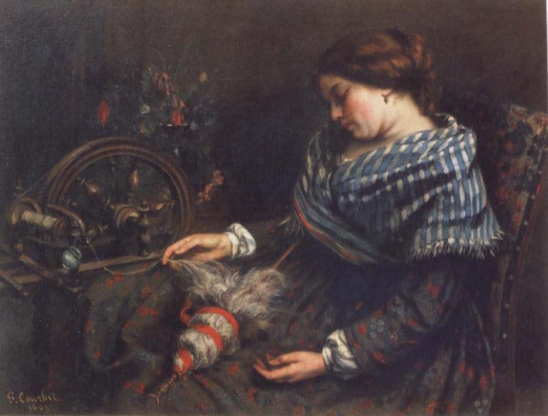 Gustave Courbet The Sleeping Spinner oil painting image